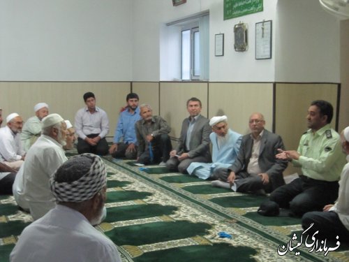 فرماندارگمیشان درادامه دیدارهای مردمی در ماه مبارک رمضان دیدار با مردم آرخ بزرگ