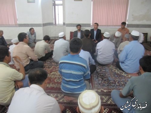 فرماندارگمیشان درادامه دیدارهای مردمی در ماه مبارک رمضان با مردم قلعه  جیق بزرگ