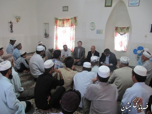 فرماندارگمیشان درادامه دیدارهای مردمی در ماه مبارک رمضان با مردم توماجلرسقرتپه