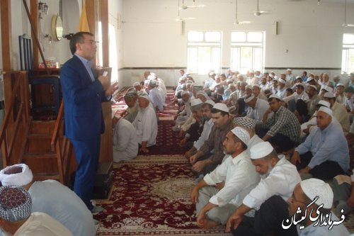 سخنرانی فرماندار گمیشان درنماز جمعه سیمین شهر