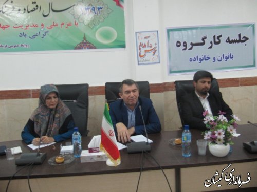 جلسه کارگروه امور بانوان وخانواده شهرستان گمیشان تشکیل شد