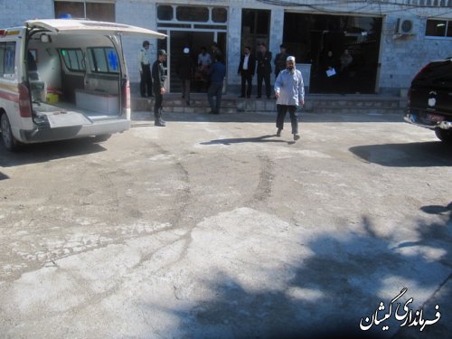 مانور زلزله در شهرستان گمیشان برگزار شد