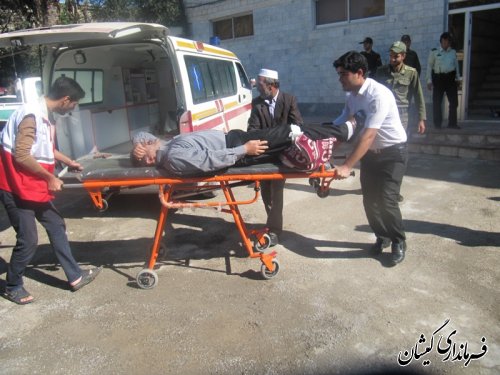 مانور زلزله در شهرستان گمیشان برگزار شد