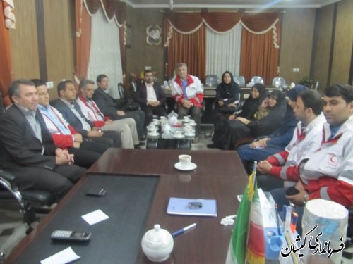 دیدار معاون سازمان جمعیت هلال احمر کشور با فرماندار گمیشان