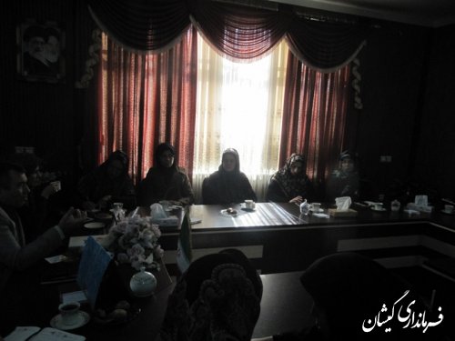 جلسه هماهنگی اموربانوان وخانواده فرمانداری گمیشان برای استقبال ازرئیس جمهور