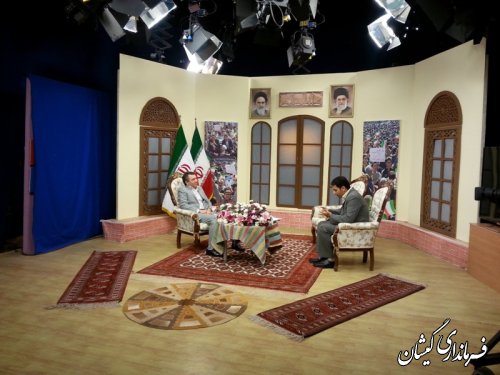 مصاحبه زنده تلویزیونی فرماندارگمیشان با برنامه کاروان تدبیر وامید صدا وسیمای مرکز گلستان