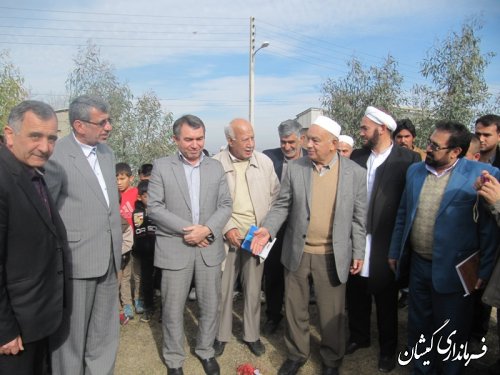 کلنگ زنی احداث مدرسه "خیر ساز" در روستای قرمسه شهرستان گمیشان