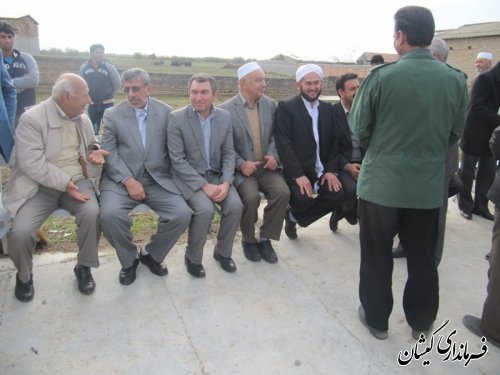 کلنگ زنی احداث مدرسه با مشارکت خیرین در روستای گامیشلی خواجه نفس شهرستان گمیشان