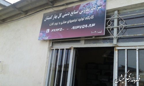 بازدید کارشناس امور بانوان فرمانداری گمیشان از تعاونی گل بهار گمیشان