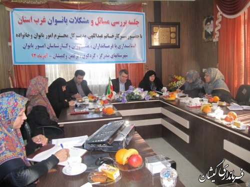 جلسه بررسی مسائل ومشکلات بانوان شهرستانهای غرب استان در گمیشان