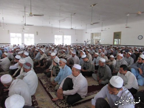 سخنرانی بخشدار گلدشت به مناسبت هفته قوه قضائیه پیش از خطبه های نماز جمعه روستای قرنجیک خواجه خان