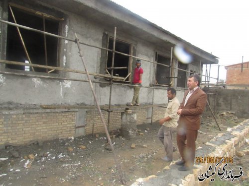 بازدید فرماندار گمیشان از مدرسه 3 کلاسه نیمه تمام روستای گامیشلی خواجه نفس