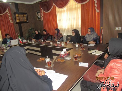 جلسه کمیته بانوان دهه مبارک فجر شهرستان گمیشان برگزار شد
