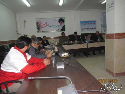 جلسه هماهنگی رزمایش گردان های بیت المقدس شهرستان گمیشان برگزار شد