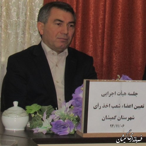 جلسه تعیین اعضای شعب اخذ رای انتخابات شهرستان گمیشان برگزار شد