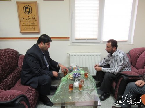 دیدار بخشدار گلدشت با مدیر بنیاد مسکن انقلاب اسلامی شهرستان ترکمن و گمیشان