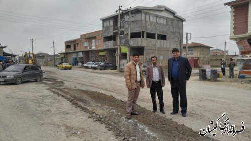 بازدید بخشدار گلدشت از عملیات اجرای طرح هادی روستای آرخ بزرگ
