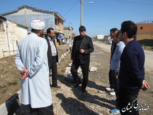 بازدید بخشدار گلدشت از روند اجرای طرح هادی روستای کملر