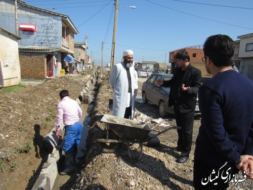 بازدید بخشدار گلدشت از روند اجرای طرح هادی روستای کملر