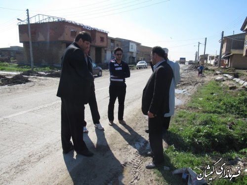 بازدید بخشدار گلدشت از روند اجرای طرح هادی روستای کملر