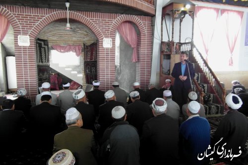 سخنرانی فرماندار گمیشان در نماز جمعه شهر گمیش تپه