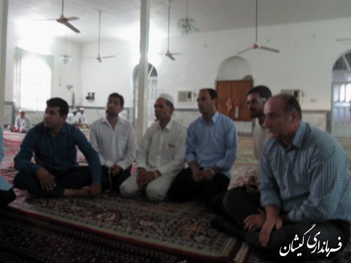 فرماندار گمیشان در جمع نمازگزاران وروزه داران روستای چارقلی حضور یافت