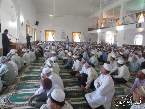 سخنرانی بخشدار گلدشت در نماز جمعه روستای بصیرآباد