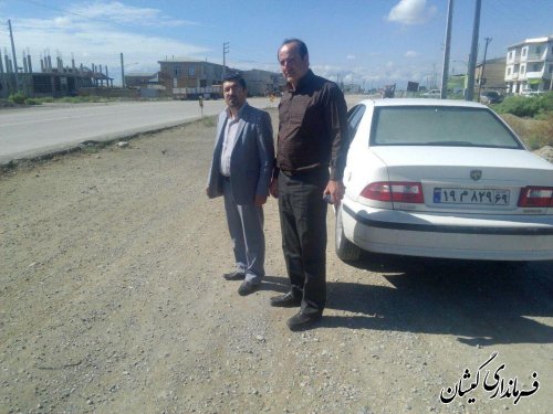 بازدید معاون فرماندارگمیشان از روند پروژه راه خواجه نفس