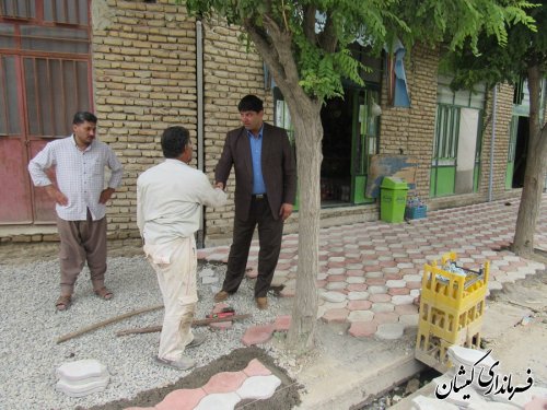 بخشدار گلدشت از روند اجرای پازل فرش معابر روستای بصیرآباد بازدید کردند