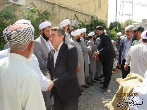 حضور فرماندار گمیشان در مراسم فارغ التحصیلی طلاب حوزه علمیه نورسیمین شهر