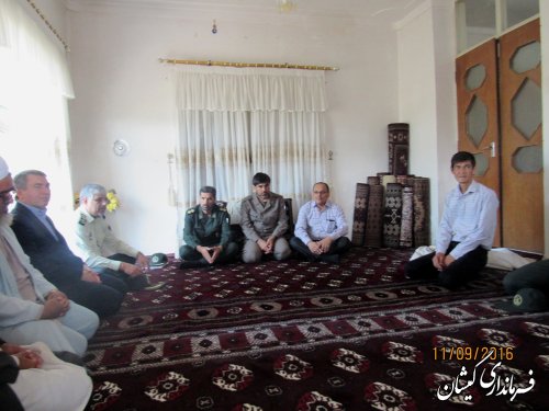 حضور فرماندار گمیشان درمراسم اولین سالگرد شهید منا دردی ملا طاهری