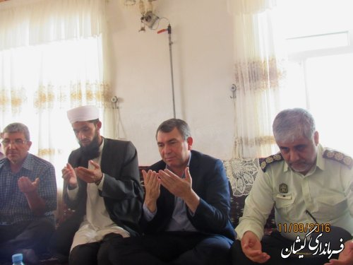حضور فرماندار گمیشان درمراسم اولین سالگرد شهید منا دردی ملا طاهری