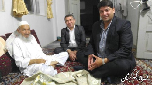 عیادت فرماندار از امام جمعه آرخ بزرگ