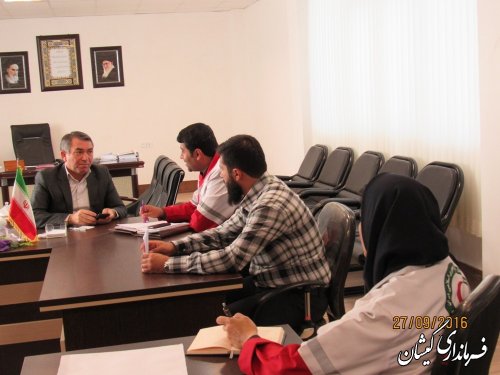 دیدار رئیس و کارکنان جمعیت هلال احمر شهرستان با فرماندار گمیشان