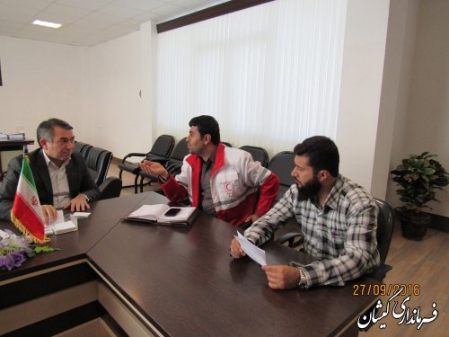 دیدار رئیس و کارکنان جمعیت هلال احمر شهرستان با فرماندار گمیشان