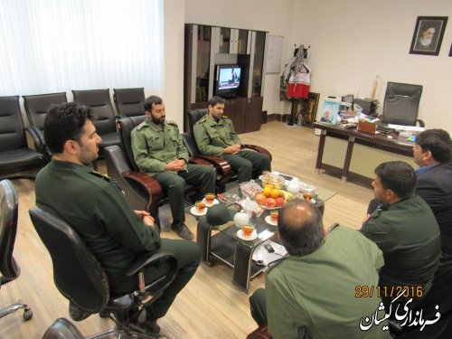 دیدار فرمانده ناحیه مقاومت بسیج سپاه شهرستان با فرماندار گمیشان