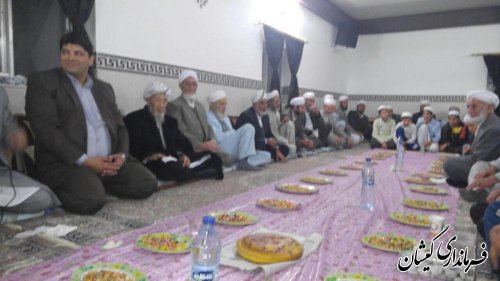 حضور فرماندار گمیشان در مراسم مولود خوانی حوزه علمیه عظیمی سیمین شهر