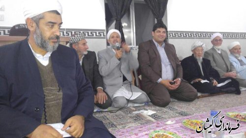 حضور فرماندار گمیشان در مراسم مولود خوانی حوزه علمیه عظیمی سیمین شهر