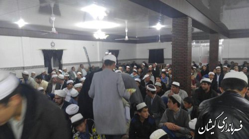 حضور فرماندار گمیشان در مراسم مولود خوانی حوزه علمیه عظیمی سیمین شهر