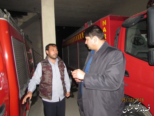 بازدید سرزده فرماندار گمیشان از آتش نشانی شهرداری گمیش تپه