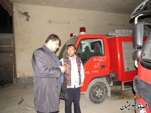 بازدید سرزده فرماندار گمیشان از آتش نشانی شهرداری گمیش تپه