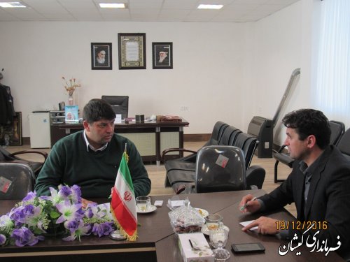 دیدار مسئولین بانک کشاورزی و ورزش و جوانان شهرستان با فرماندار گمیشان