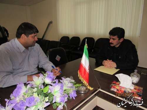 دیدار مسئولین ناحیه امور ماهیان خاویاری و تعاون روستایی شهرستان با فرماندار گمیشان