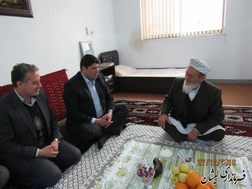 دیدار فرماندار گمیشان و مدیر کل امور اجتماعی و فرهنگی با امام جمعه شهرستان