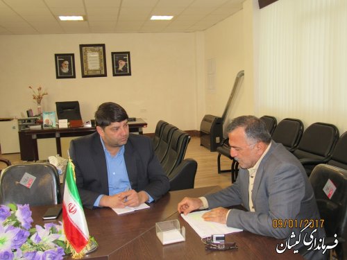 دیدار مدیر آب و فاضلاب روستایی شهرستان با فرماندار گمیشان