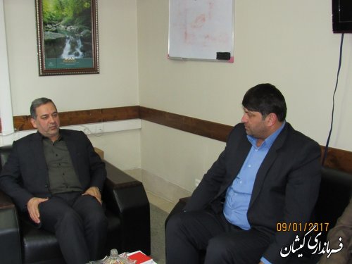 دیدار فرماندار گمیشان با معاون هماهنگی امور اقتصادی و توسعه منابع استاندار
