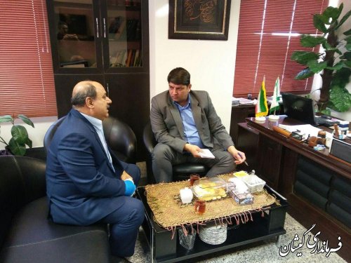 دیدار فرماندار گمیشان با مدیر عامل سازمان مدیریت پسماند شهرداری های استان