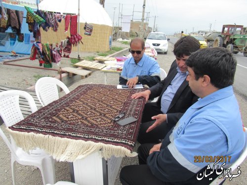 بازدید فرماندار گمیشان و مدیر کل میراث فرهنگی استان از کمپ نوروزی شهرستان