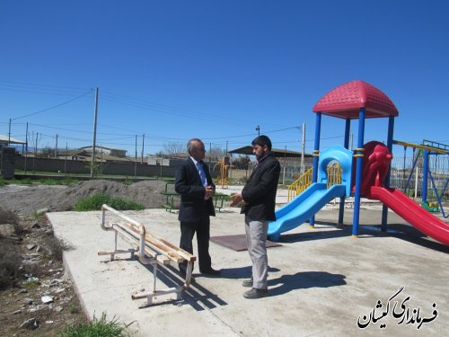 بازدید بخشدار گلدشت از پارک کودک روستای آرخ بزرگ