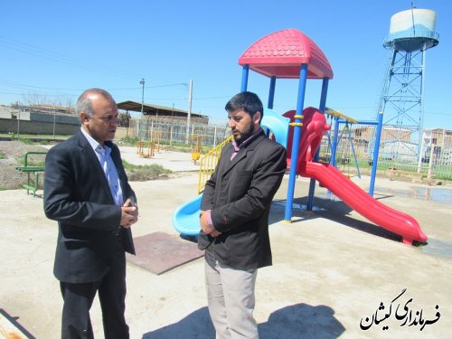 بازدید بخشدار گلدشت از پارک کودک روستای آرخ بزرگ